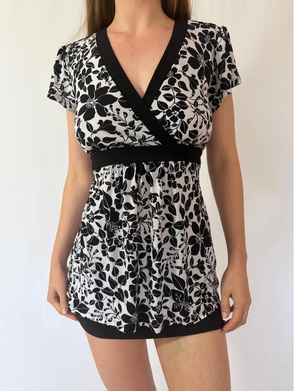 Black Floral Y2K Cottagecore Girly Babydoll Wrap Top